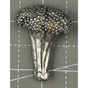 Vintage Scarce Breakell Sterling Silver Broccoli Brooch  Nature-Inspired